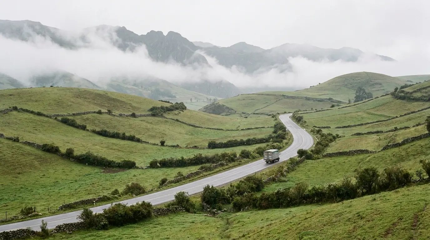 Paisaje de la región de Cajamarca, Perú — ilustración referencial