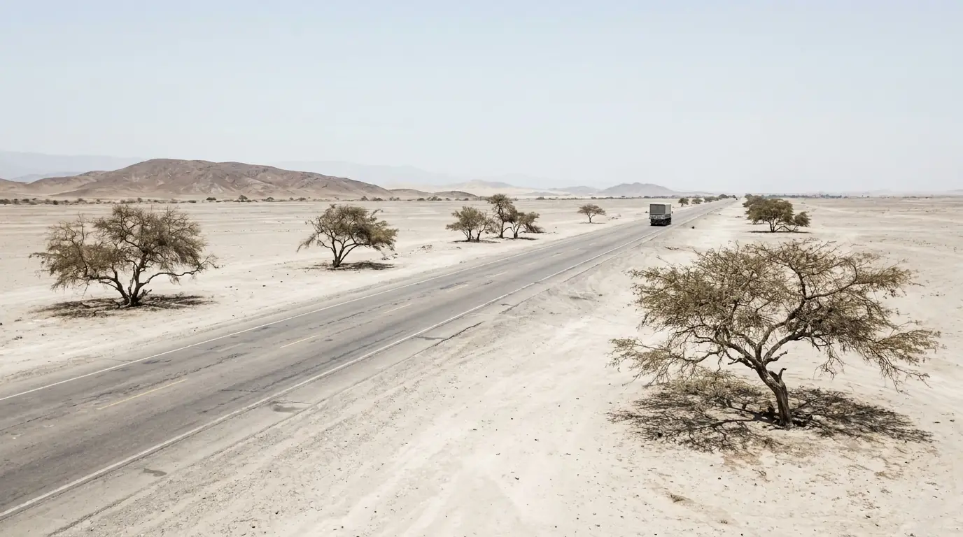 Paisaje de la región de Piura, Perú — ilustración referencial